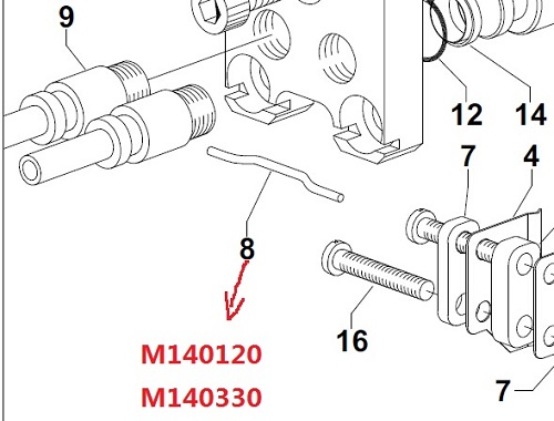 Hook for spring M140120/M140330